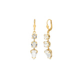 3 Mix Crystal Drop Hooks 14k Gold Plated, White Crystal