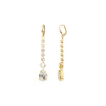 Crystal Chain Teardrop Hooks 14k Gold Plated, Shade Crystal