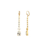 Crystal Chain Teardrop Hooks 14k Gold Plated, Shade Crystal