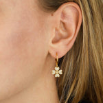 Pave Shamrock Hooks 14k Gold Plated, White Crystal