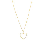 La Vie Parisienne-Cut Out Heart Baguette Necklace-Necklaces-14k Gold Plated, White Crystal-Blue Ruby Jewellery-Vancouver Canada