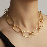 Oval Link Chain Necklace 14k Gold Plated