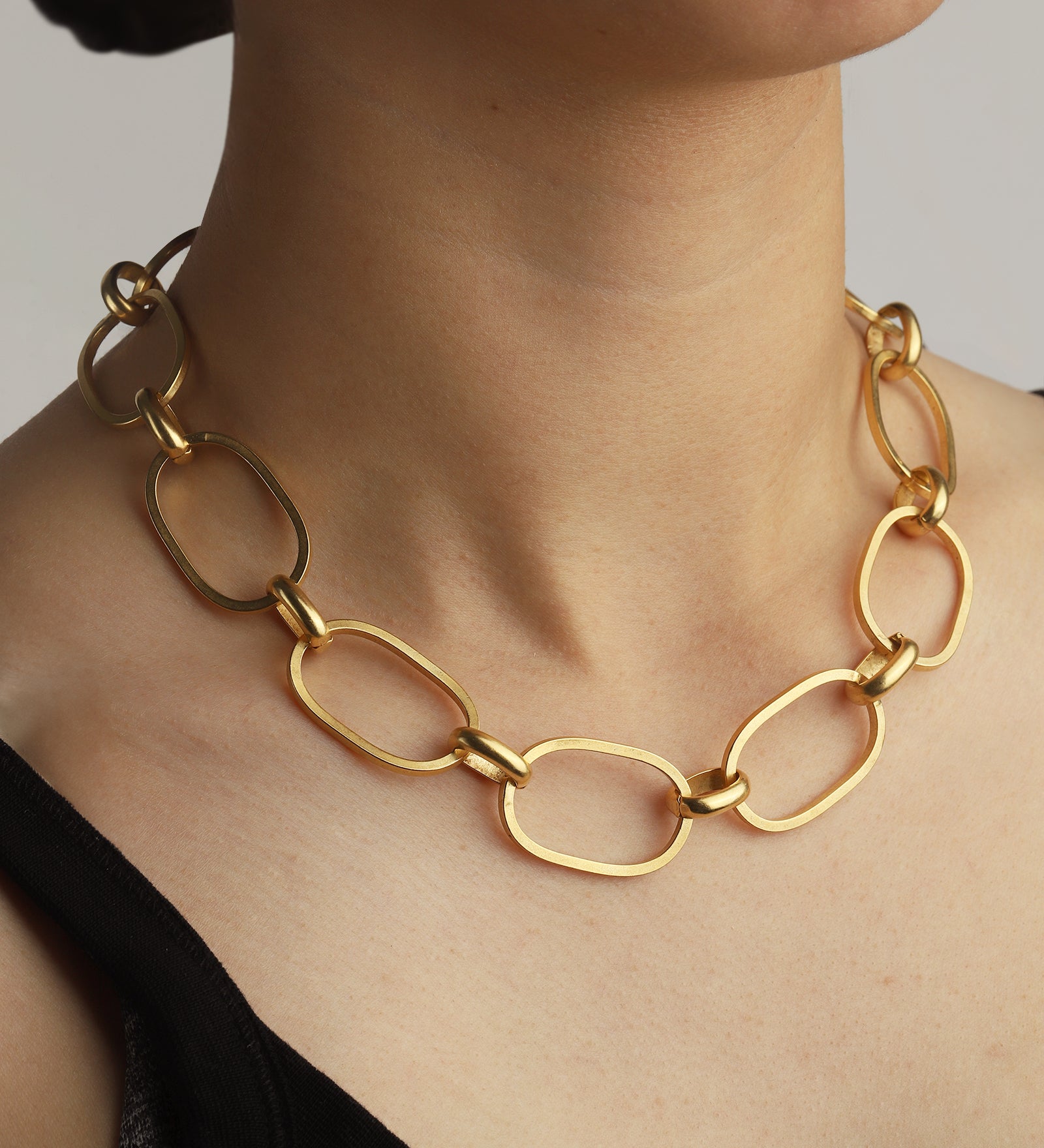 Oval Link Chain Necklace 14k Gold Plated