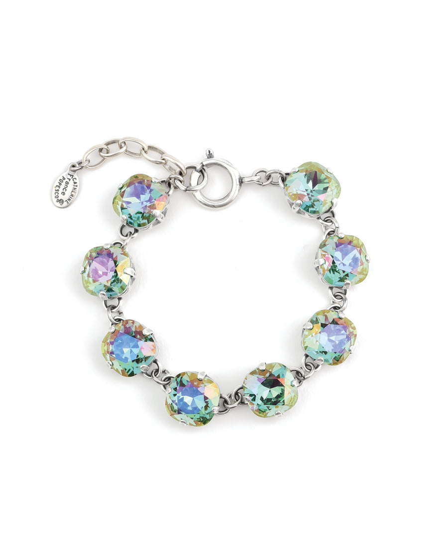 Crystal Bracelet | 12mm Silver Plated, Smokey Sapphire Crystal