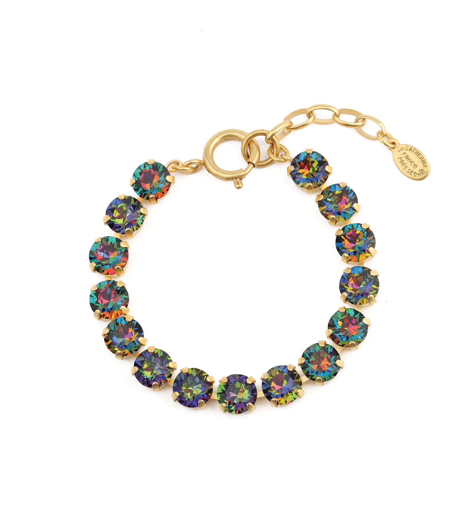 Crystal Bracelet | 8mm 14k Gold Plated, Medium Vitrail Crystal