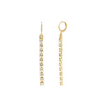 La Vie Parisienne-Long Medium Crystal Drop Hooks-Earrings-14k Gold Plated, White Crystal-Blue Ruby Jewellery-Vancouver Canada