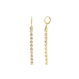 La Vie Parisienne-Long Medium Crystal Drop Hooks-Earrings-14k Gold Plated, White Crystal-Blue Ruby Jewellery-Vancouver Canada