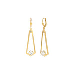 La Vie Parisienne-Long Diamond Crystal Hooks-Earrings-14k Gold Plated, White Crystal-Blue Ruby Jewellery-Vancouver Canada