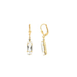 La Vie Parisienne-Baguette Hooks-Earrings-14k Gold Plated, Shade Crystal-Blue Ruby Jewellery-Vancouver Canada