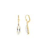 La Vie Parisienne-Baguette Hooks-Earrings-14k Gold Plated, Shade Crystal-Blue Ruby Jewellery-Vancouver Canada