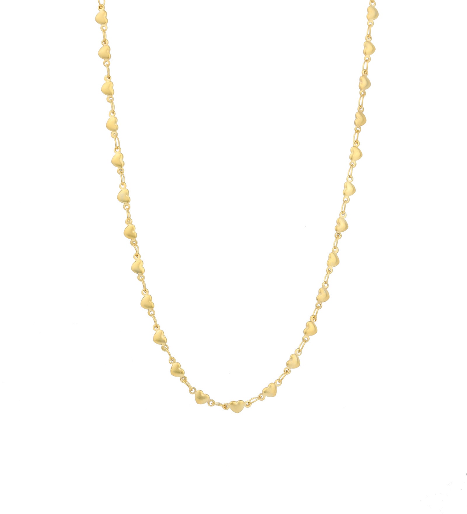 Tiny Heart Chain Necklace 14k Gold Plated