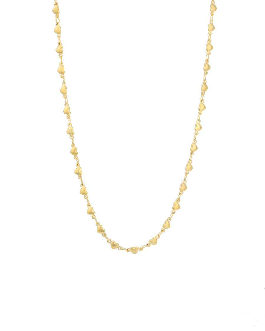 Tiny Heart Chain Necklace 14k Gold Plated