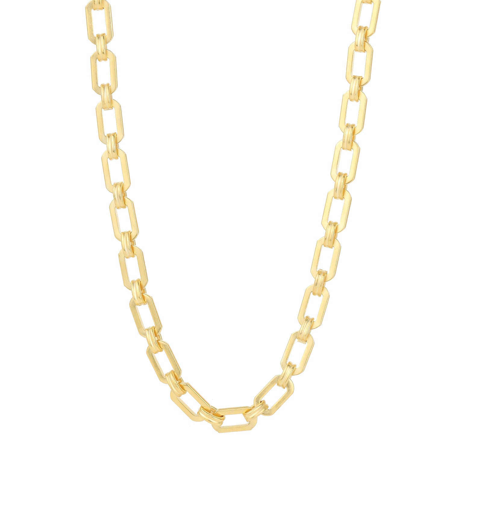 Oval Link Single Ring Necklace 14k Gold Plated