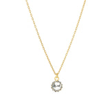 La Vie Parisienne-Round Halo Necklace-Necklaces-14k Gold Plated, White Crystal-Blue Ruby Jewellery-Vancouver Canada