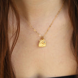 La Vie Parisienne-Beehive Charm Necklace-Necklaces-14k Gold Plated, White Crystal-Blue Ruby Jewellery-Vancouver Canada