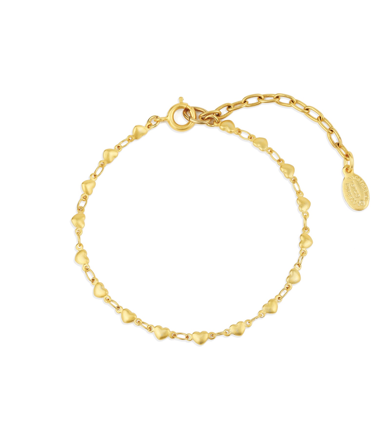 Tiny Heart Chain Bracelet 14k Gold Plated