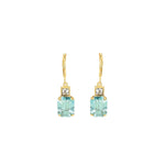 La Vie Parisienne-Rectangle Crystal Hooks-Earrings-14k Gold Plated, Fountain Crystal-Blue Ruby Jewellery-Vancouver Canada