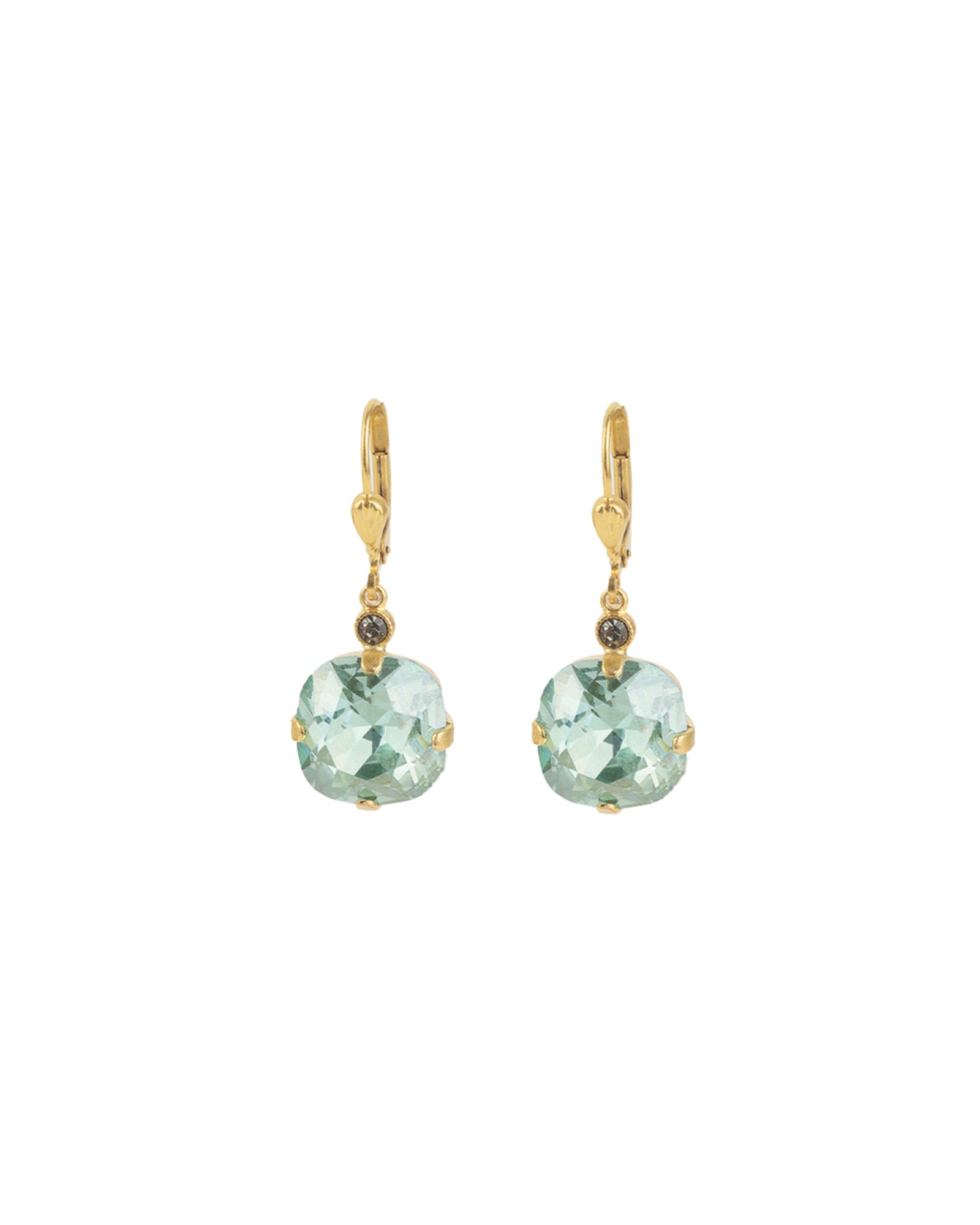 La Vie Parisienne-Round Crystal Hooks | 13mm-Earrings-14k Gold Plated, Fountain Crystal-Blue Ruby Jewellery-Vancouver Canada