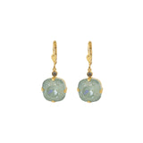 La Vie Parisienne-Round Crystal Hooks | 13mm-Earrings-14k Gold Plated, Agave Crystal-Blue Ruby Jewellery-Vancouver Canada