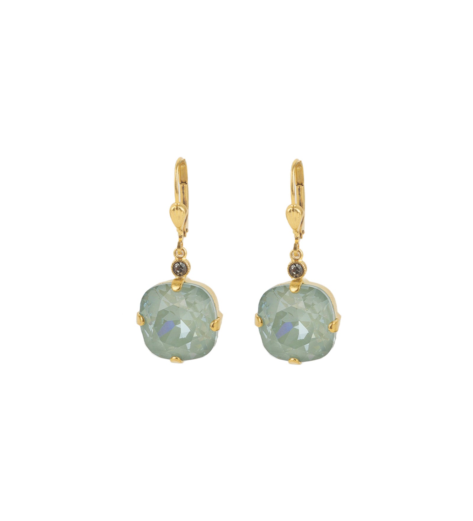 La Vie Parisienne-Round Crystal Hooks | 13mm-Earrings-14k Gold Plated, Agave Crystal-Blue Ruby Jewellery-Vancouver Canada