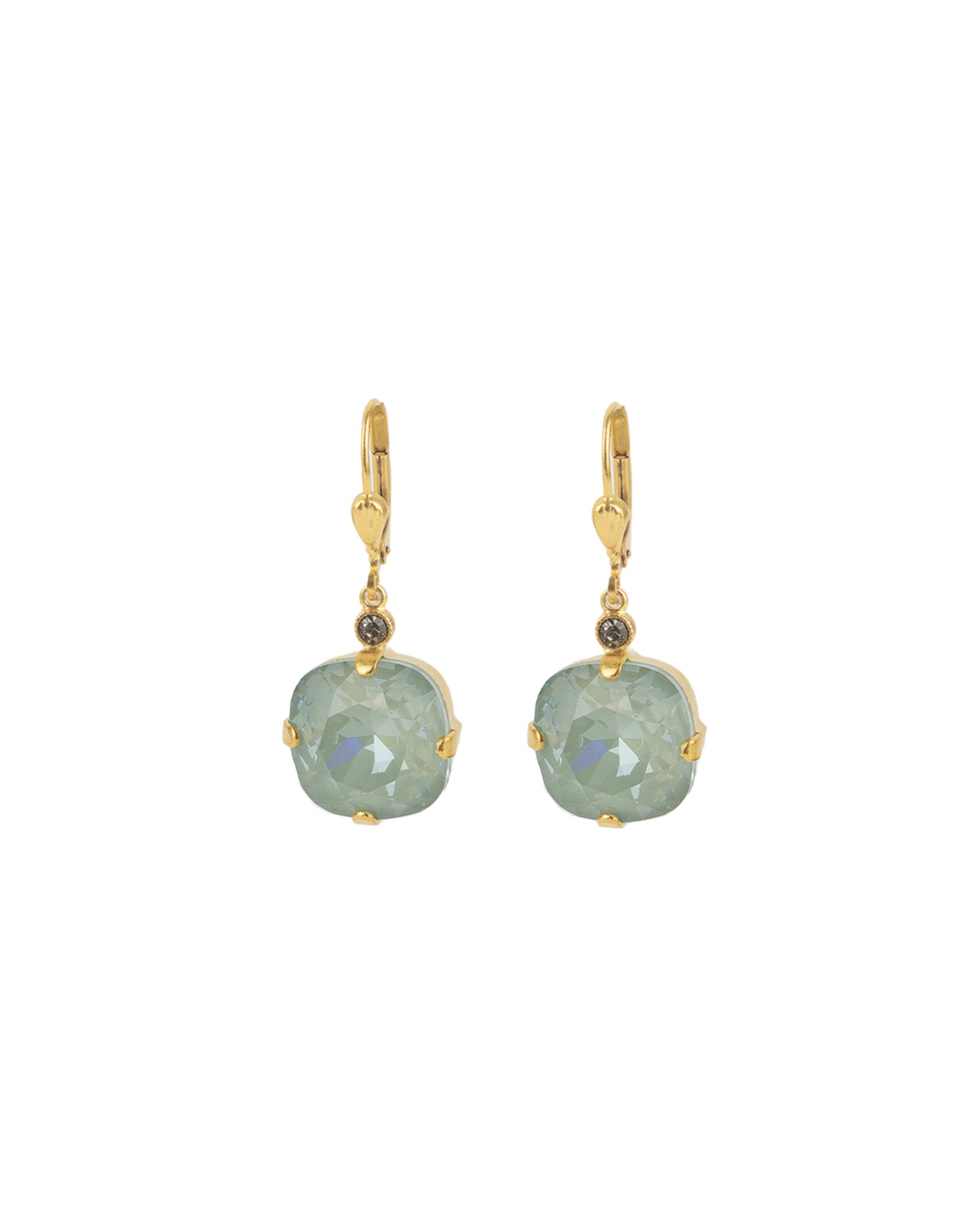 La Vie Parisienne-Round Crystal Hooks | 13mm-Earrings-14k Gold Plated, Agave Crystal-Blue Ruby Jewellery-Vancouver Canada