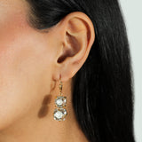 La Vie Parisienne-Two Round Crystal Hooks-Earrings-14k Gold Plated, Shade Crystal-Blue Ruby Jewellery-Vancouver Canada