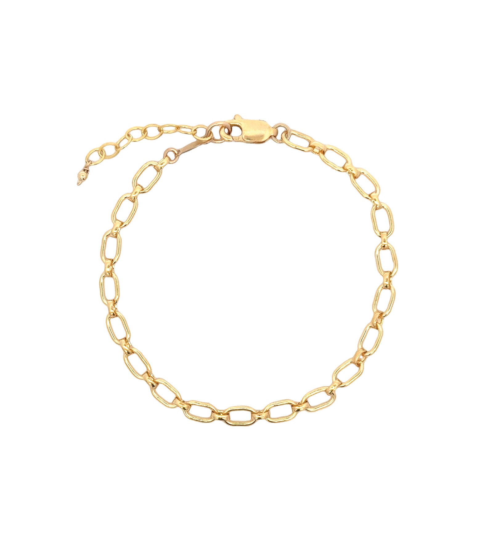 Oval Long Short Chain Bracelet 14k Gold Filled