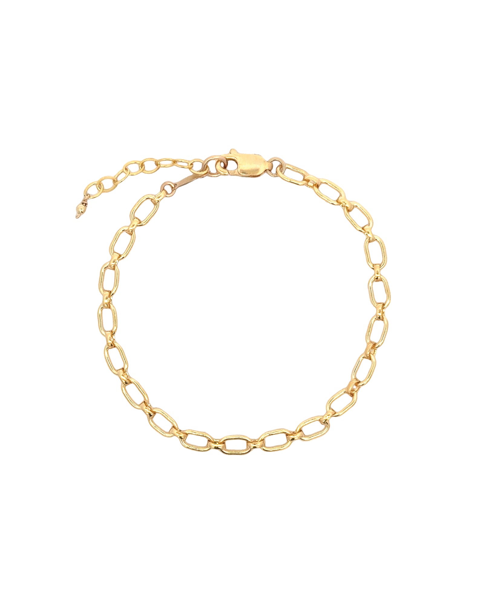 Oval Long Short Chain Bracelet 14k Gold Filled