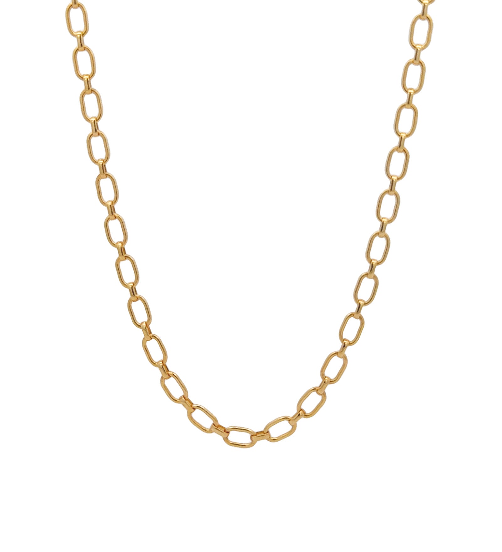 Oval Long Short Chain Necklace 14k Gold Filled