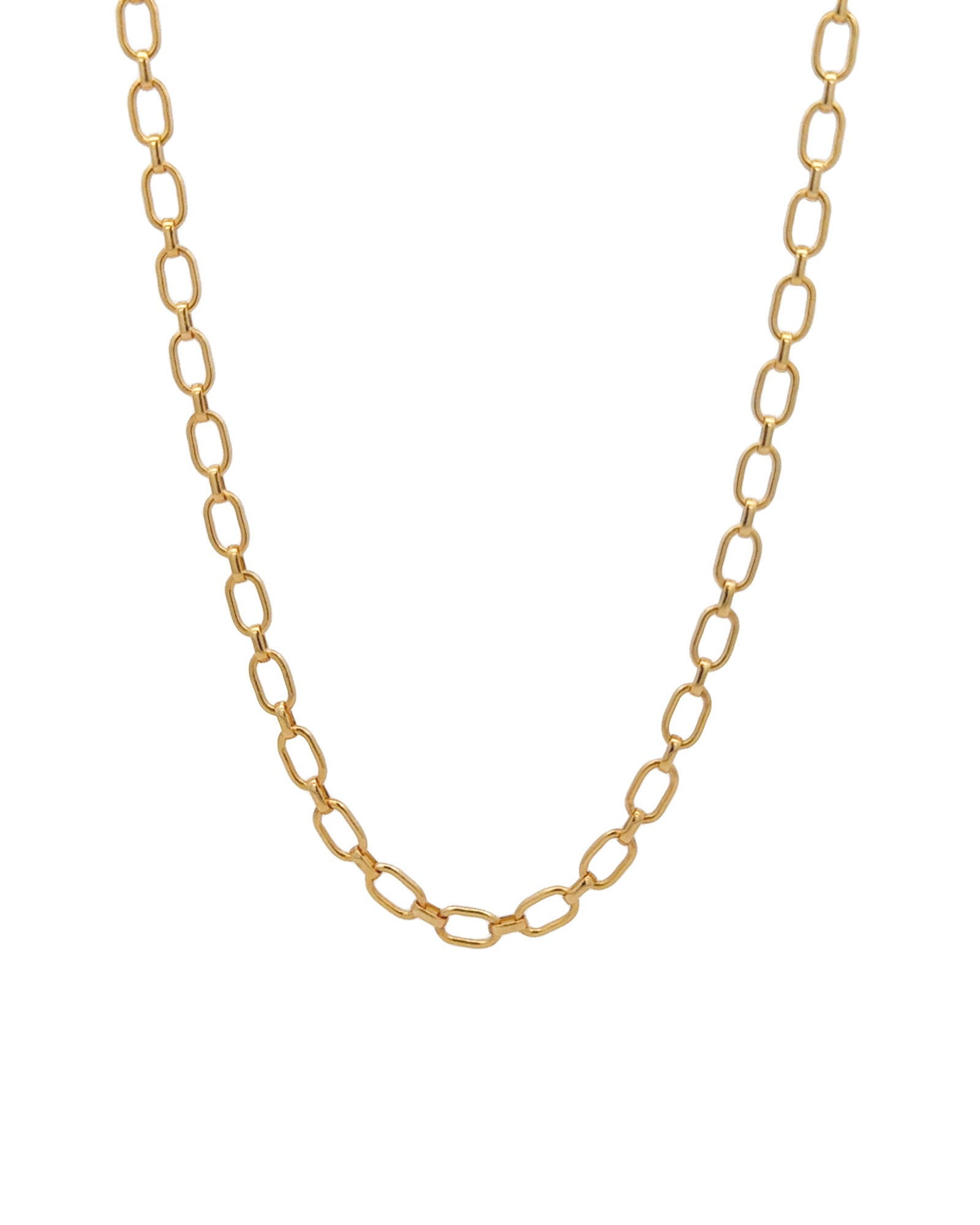 Oval Long Short Chain Necklace 14k Gold Filled