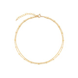 2 Row Satellite Cable Anklet 14k Gold Filled