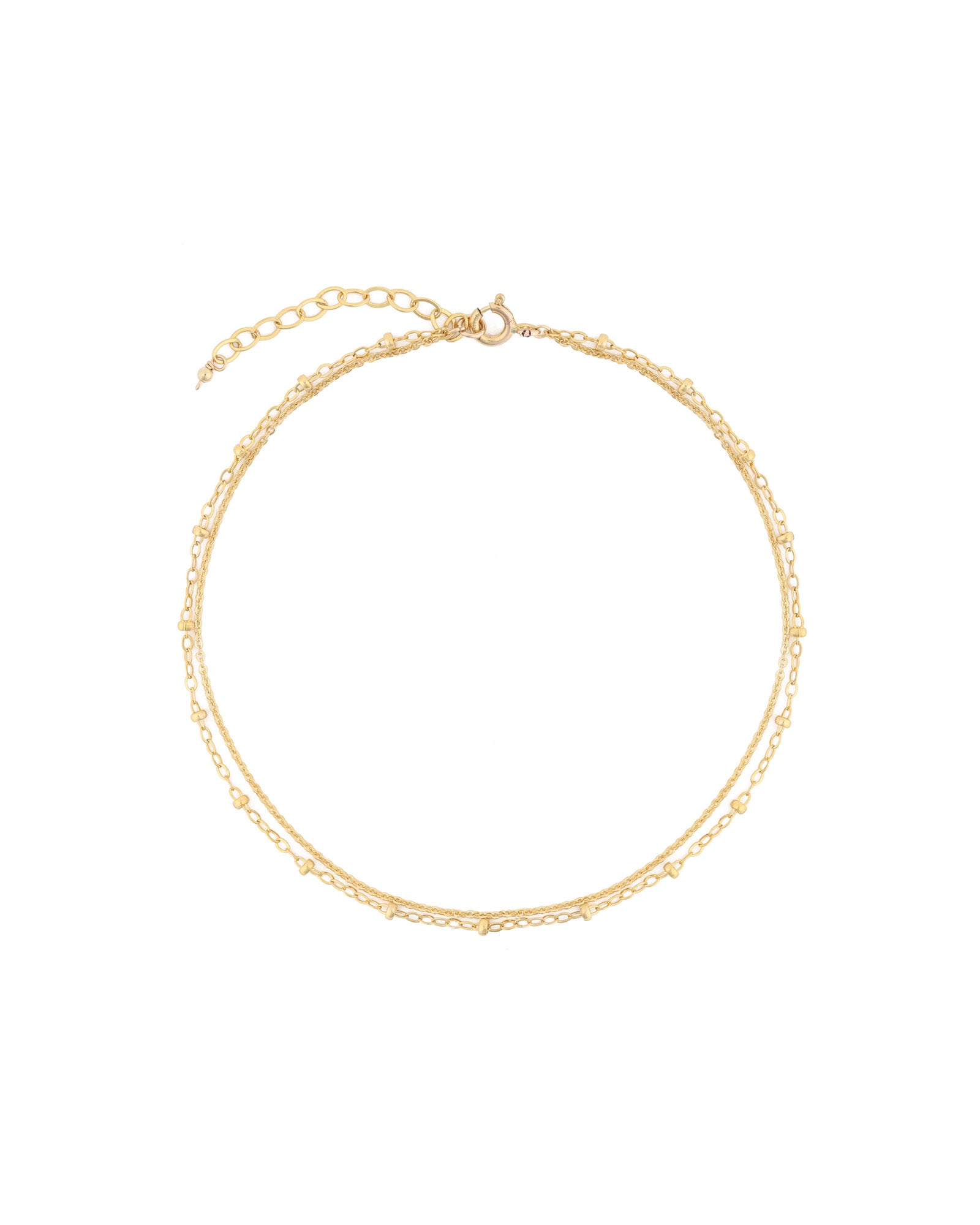 2 Row Satellite Cable Anklet 14k Gold Filled