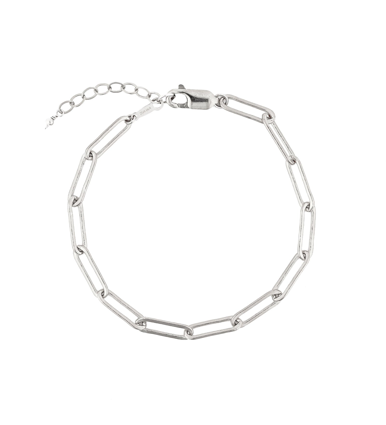 Paperclip Anklet | Large Sterling Silver