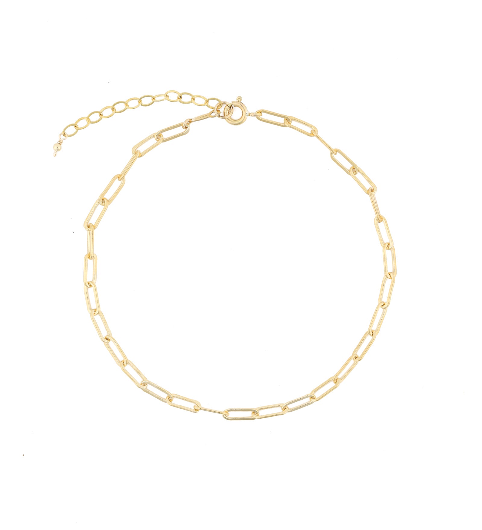 Paperclip Anklet | Medium 14k Gold Filled