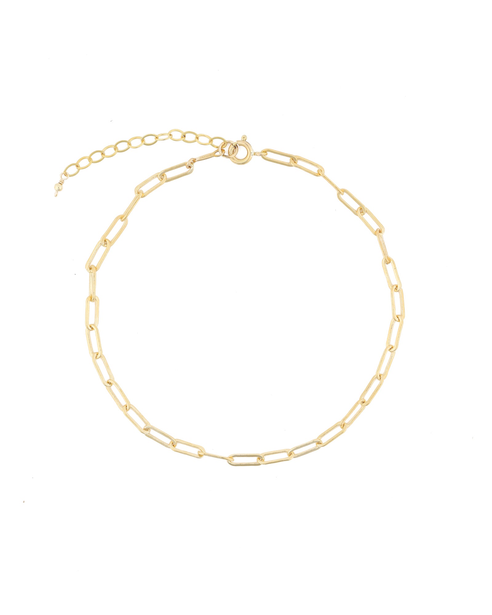 Paperclip Anklet | Medium 14k Gold Filled