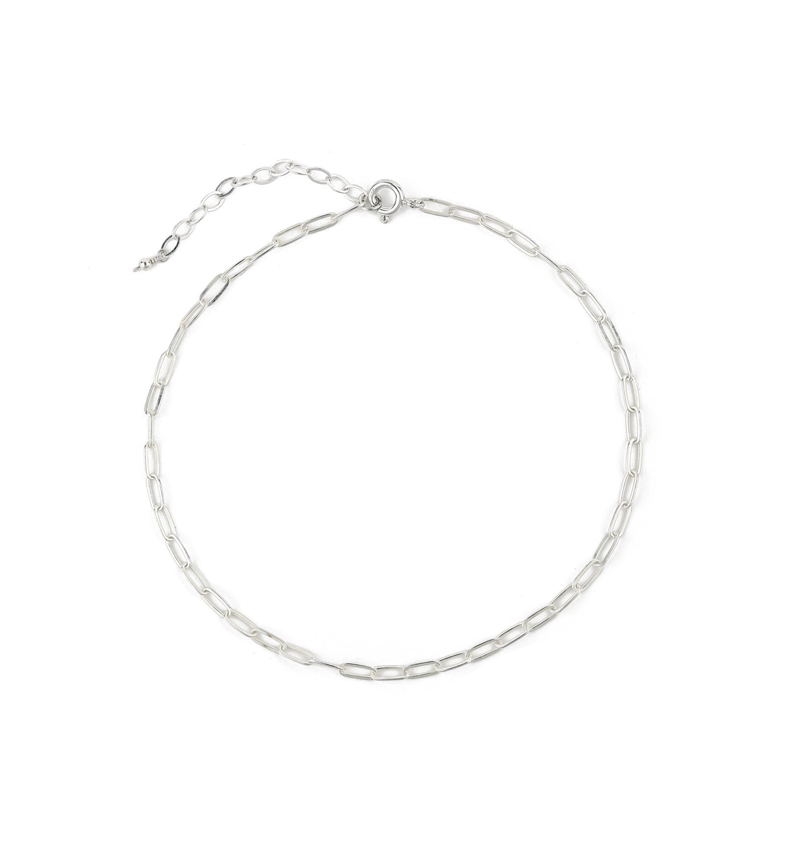 Paperclip Anklet | Small Sterling Silver