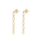 1948-Long Short Chain Drop Studs-Earrings-14k Gold Filled-Blue Ruby Jewellery-Vancouver Canada