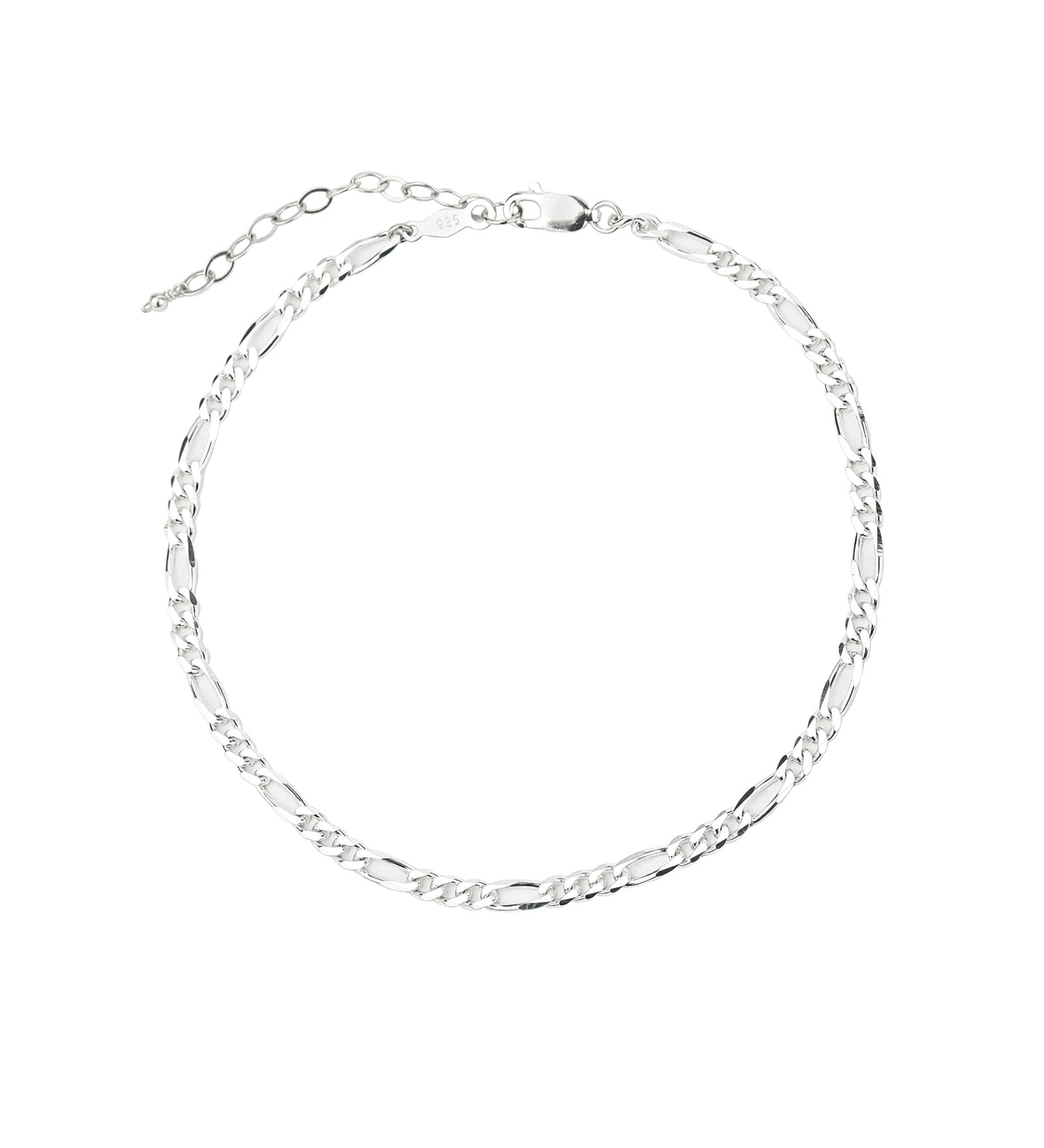 Figaro Chain Anklet | Large Sterling Silver