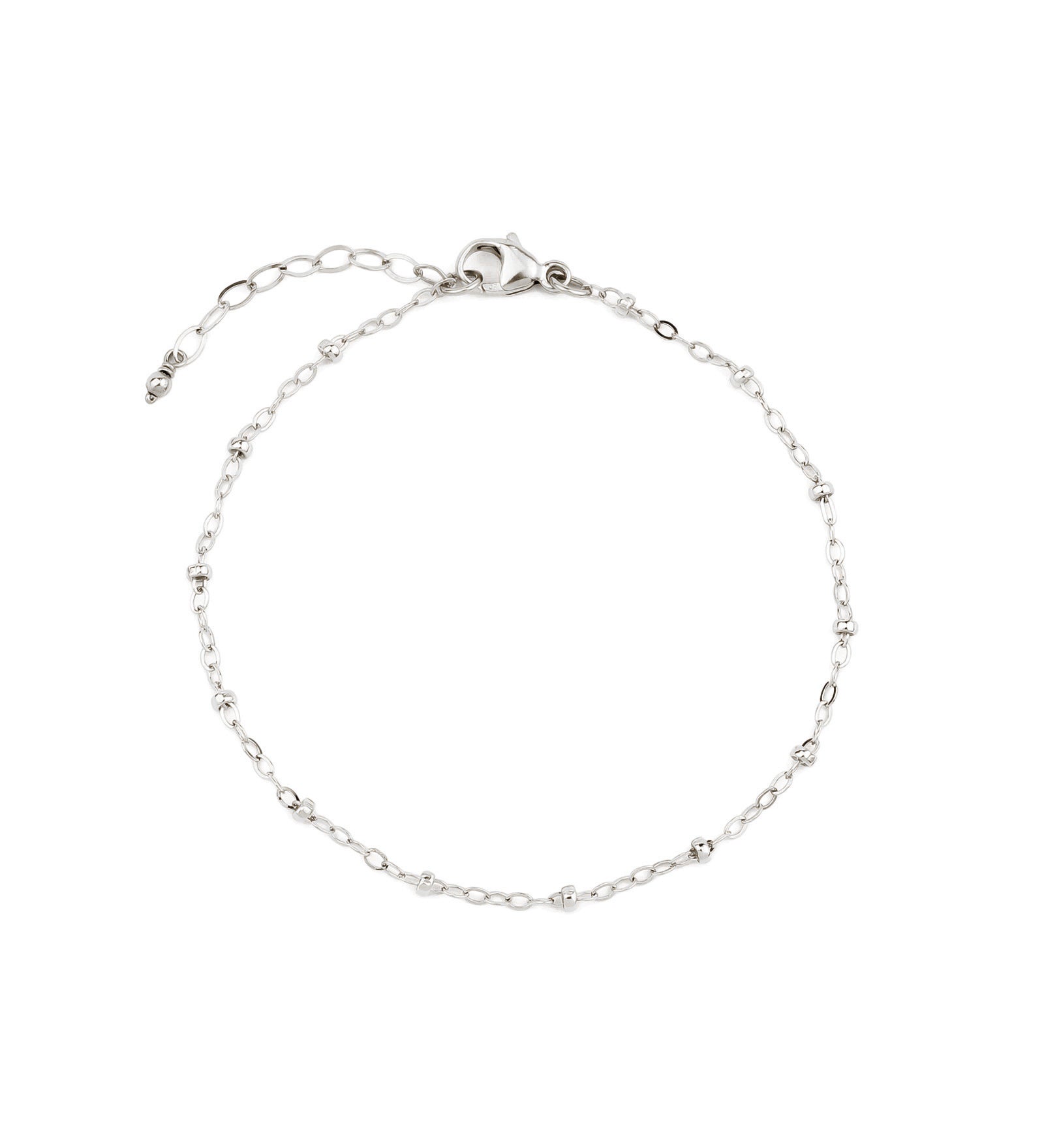 1948-Satellite Chain Anklet-Anklets-Sterling Silver-Blue Ruby Jewellery-Vancouver Canada