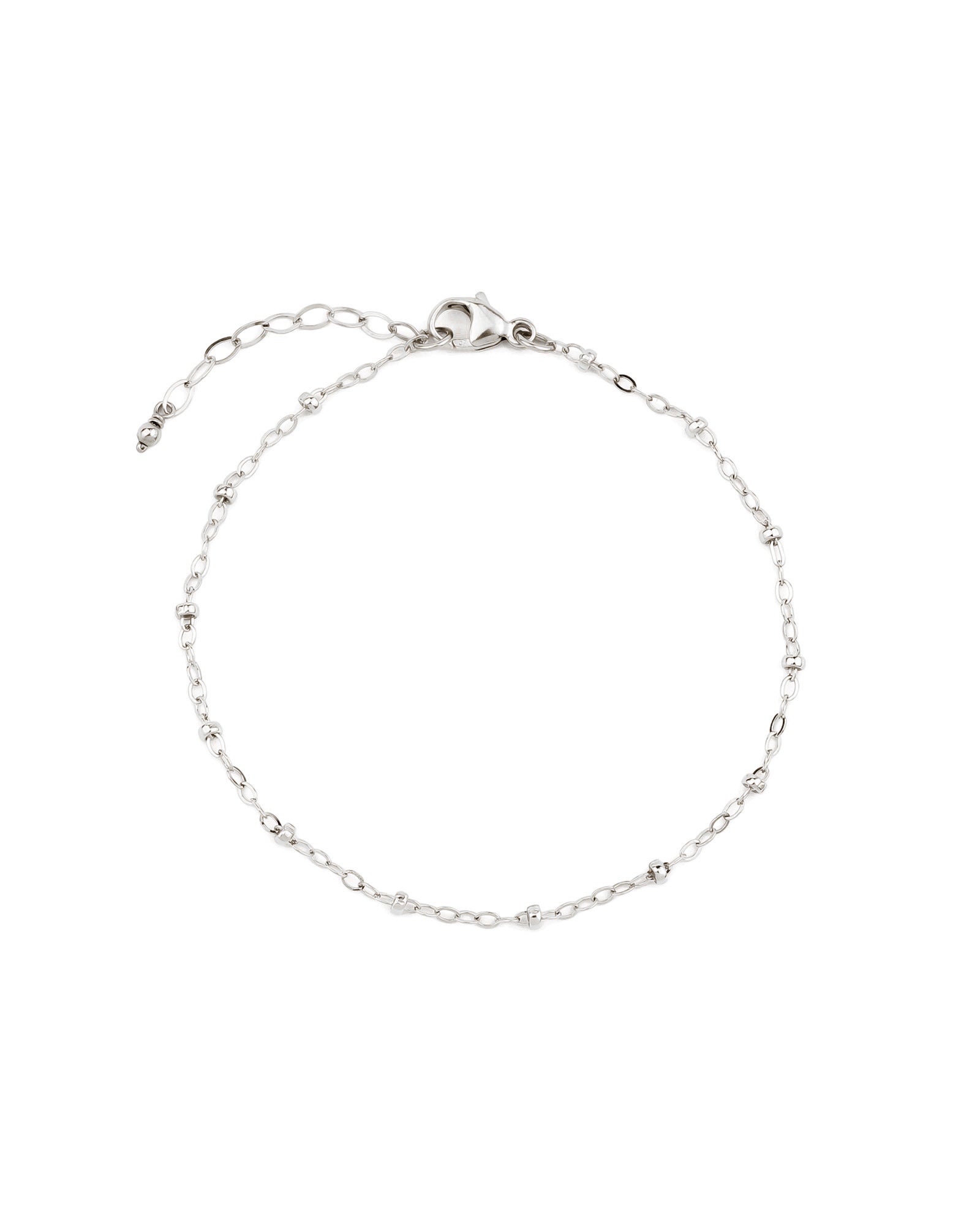 1948-Satellite Chain Anklet-Anklets-Sterling Silver-Blue Ruby Jewellery-Vancouver Canada