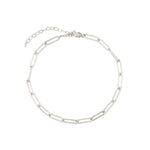 Paperclip Chain Anklet | Large Sterling Silver