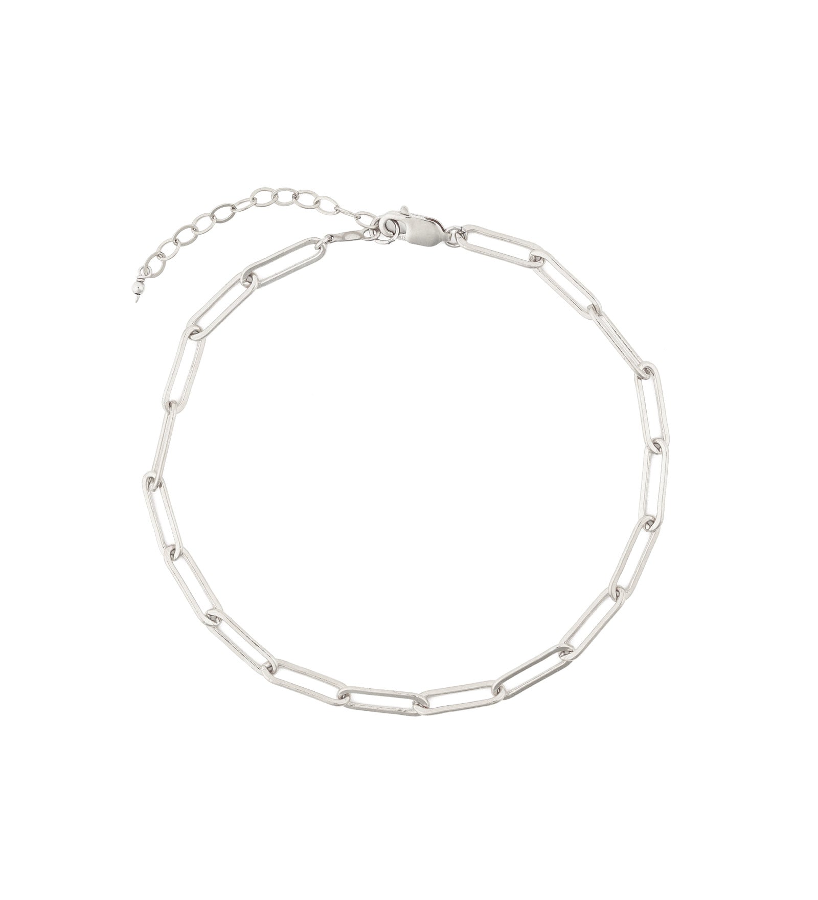 Paperclip Chain Anklet | Large Sterling Silver