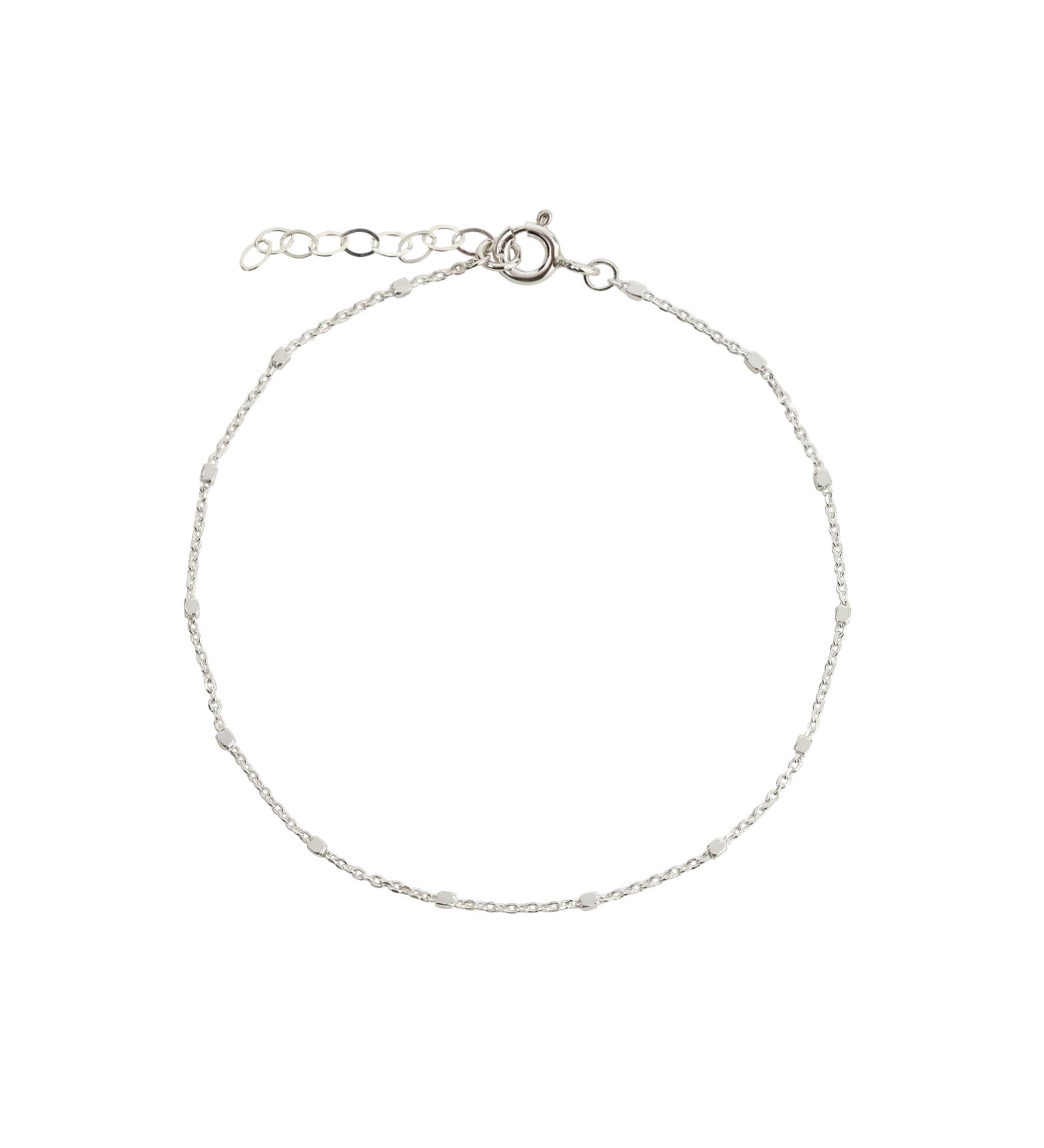 Square Satellite Chain Bracelet Sterling Silver