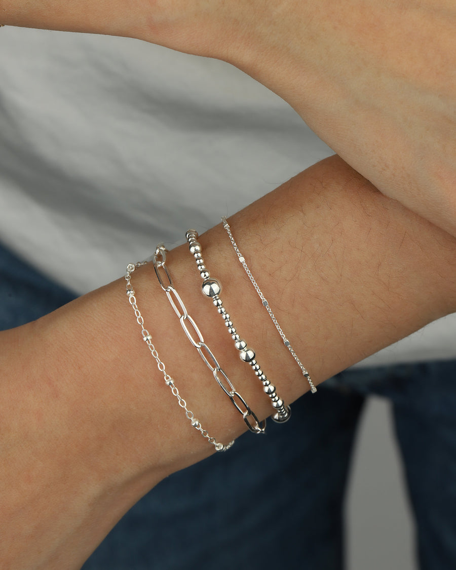 Paperclip Chain Bracelet | Medium Sterling Silver