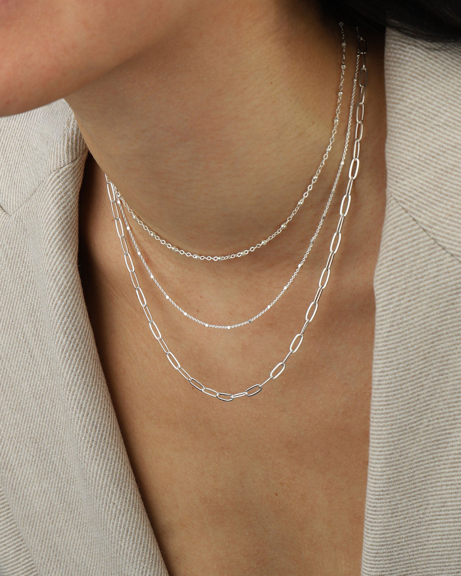 Paperclip Chain Necklace | Medium Sterling Silver / 18