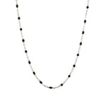 1948-Enamel Beaded Chain Necklace-Necklaces-Sterling Silver, Black Enamel-Blue Ruby Jewellery-Vancouver Canada