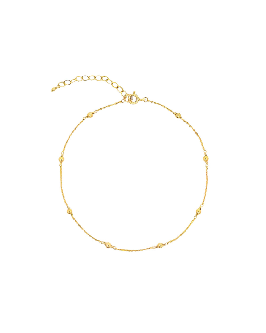 Beaded Station Anklet 14k Gold Filled