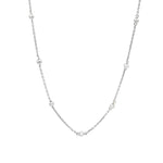 Beaded Station Necklace Sterling Silver