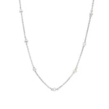 Beaded Station Necklace Sterling Silver