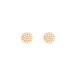 Olive & Piper-Pearl Pavé Studs-Earrings-14k Gold Plated, Faux White Pearl-Blue Ruby Jewellery-Vancouver Canada